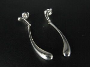 1円 ■美品■ TIFFANY＆Co ティファニー エルサペレッティ ティアドロップ SV925 ピアス アクセサリー シルバー系 AQ9361