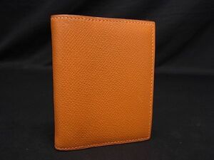 1円 ■美品■ HERMES エルメス アジェンダPM ヴォーエプソン シルバー金具 手帳カバー アドレス帳 □J刻印 オレンジ系 AV2888