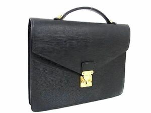 1円 LOUIS VUITTON ルイヴィトン M54462 エピ ポルトドキュマン バンドリエール ブリーフケース ビジネスバッグ ブラック系 CD0363