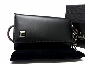 1円 ■新品同様■ dunhill ダンヒル レザー 6連 キーケース 鍵入れ メンズ ブラック系 AT2013