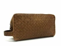 1円 BOTTEGA VENETA ボッテガヴェネタ イントレチャート レザー クラッチバッグ セカンドバッグ メンズ ブラウン系 AS4579_画像1