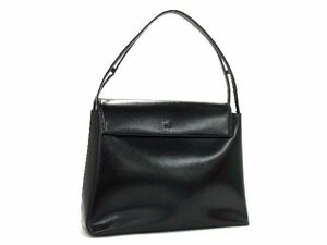 1円 ■美品■ GIVENCHY ジバンシィ レザー ワンハンドル ショルダーバッグ 肩掛け トート レディース メンズ ブラック系 BG5512