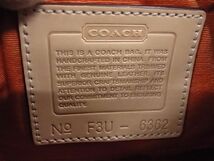 1円 ■美品■ COACH コーチ 6362 シグネチャー キャンバス×レザー ワンハンドル ハンドバッグ ミニバッグ レディース ベージュ系 BG5550_画像6