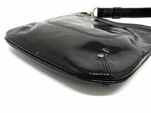 1円 ■美品■ LONGCHAMP ロンシャン パテントレザー ショルダーバッグ 斜め掛け レディース ブラック系 BG5261_画像4