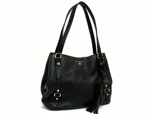 1円 ■美品■ MICHAEL KORS マイケルコース レザー タッセル トートバッグ ショルダー 肩掛け レディース ブラック系 BG5266