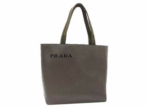 1円 PRADA プラダ パンチングロゴ レザー トートバッグ ショルダーバッグ 肩掛けかばん レディース カーキ系 AS4586