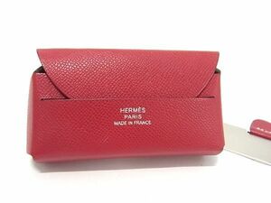 1円 ■美品■ HERMES エルメス ミロワール ヴォーマダム ミラー付き マルチケース 小物入れ レディース D刻印 レッド系 AV2851