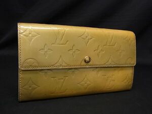 1円 LOUIS VUITTON ルイヴィトン M91172 モノグラムヴェルニ ポシェット ポルト モネ クレディ 長財布 ウォレット イエロー系 AT2908