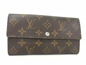 1円 LOUIS VUITTON ルイヴィトン M61734 モノグラム ポルトフォイユ サラ 二つ折り 財布 ウォレット ブラウン系 DA5554