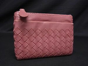 1円 BOTTEGA VENETA ボッテガヴェネタ イントレチャート レザー コインケース コインパース 小銭入れ レディース ピンク系 AT2831