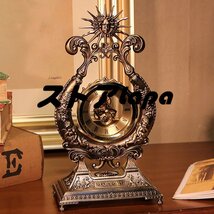極美品 ★ギリシャ神話 エンボス デスク 置き時計　デスククロック　亜鉛合金 q3094_画像2