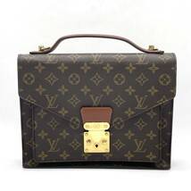 1円 べたなし 美品 LOUIS VUITTON ルイヴィトン モノグラム モンソー 2way ハンドバッグ ショルダー レディース メンズ M51185_画像2