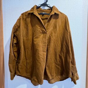 UNIQLO 長袖シャツ コーデュロイ ブラウン 秋 冬