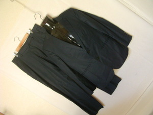 ssy7543 WHITE LABEL United Arrows # single suit # top and bottom setup dark blue series stripe wool . size 50 white lable 