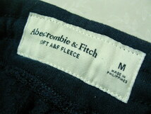 ssy7546 Abercrombie & Fitch アバクロ ■ スウェット ジョガーパンツ ■ ネイビー 無地 ウエストゴム ロゴ刺繍 Mサイズ_画像9