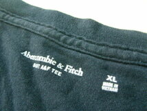 ssy7560 Abercrombie & Fitch アバクロ 半袖 Tシャツ ブラック ■ 無地 ■ ワンポイント刺繍 クルーネック SOFT TEE 大きいサイズ XL_画像9