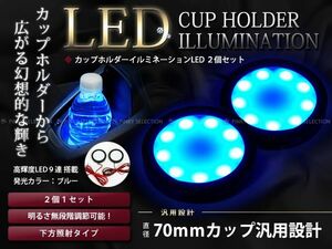 40系 プリウスα カップホルダーイルミネーションLED ドリンクホルダー 内装イルミ LED ブルー/青