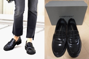 Deuxieme Classe special order CAMINANDO*kami naan do Deuxieme Classe size 7 37 black black truck sole leather Loafer shoes 