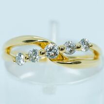 ★1円スタ！【0.30ct】K18YG 2.7g ♯12 イエローゴールド ラウンドカット レディース ダイヤモンドリング Diamond Ring 指輪 仕上_画像2