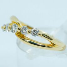 ★1円スタ！【0.30ct】K18YG 2.7g ♯12 イエローゴールド ラウンドカット レディース ダイヤモンドリング Diamond Ring 指輪 仕上_画像4