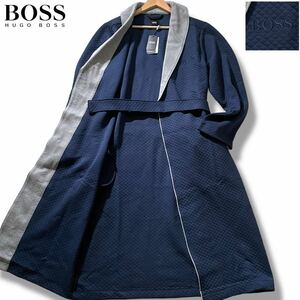 新品タグ付き/XLサイズ●ヒューゴ ボス ガウン コート ロング丈 HUGO BOSS キルティング カジュアル ゴルフの後にも◎ 胸元ロゴ 大谷翔平