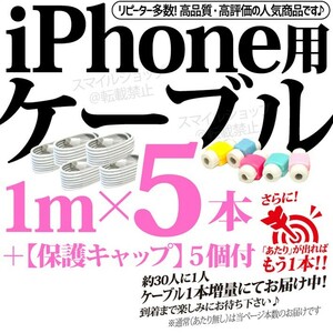 iPhone充電器 ライトニングケーブル 5本 1m 純正品質 Apple アップル 純正品質 充電ケーブル USBケーブル タイプA TypeA オマケ付き 人気