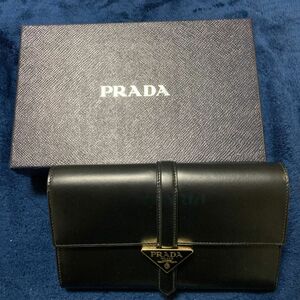 ★PRADA★ 長財布 トライアングルロゴ レザーエンベロープウォレット