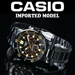 逆輸入カシオ 全身黒塗＆深みあるワインレッド 最新モデル 30m防水 マルチファンクション 腕時計 新品 CASIO メンズ 日本未発売