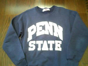 ★米国製 '80 Bassett Walker製 PENN STATE / スウェット ネイビー 難あり/ L(42-44) (肩幅49身幅54着丈袖丈63) ★