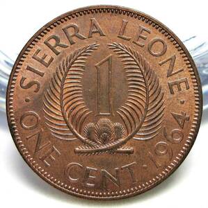 Сьерра -Леоне 1 цент 1964 25,48 мм 5,68 г
