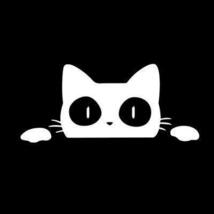 猫　ステッカー　白　黒　2枚セット　かわいい　カーステッカー　装飾　デカール　お洒落　ワンポイント_画像3