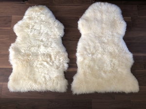 【超美品/ほぼ未使用/ラムスキン/2枚セット】BOWRON(ボーロン) ムートンラグ Mサイズ Luxurious Lambskin NEW ZEALAND ニュージーランド