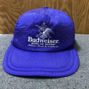 送料370円　KING OF BEER Budweiser キングオブビール　バドワイザー　80s 90s ビンテージ　CAP キャップ パープル