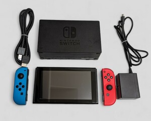 ☆306☆Nintendo Switch HAC-001 Joy-Con(L)/(R) ネオンブルーネオンレッド/スイッチ/初期化済み/動作確認/１円〜