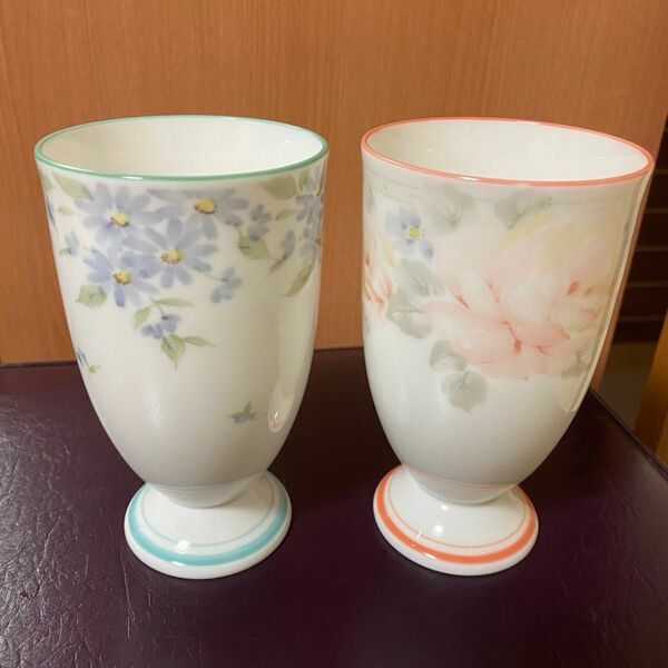 【新品未使用】花浪漫(はなろまん) フリーカップ 花柄 ペアセット