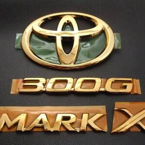 7トレジャー 【 トヨタ 120系 マークX 300G TOYOTA 120系 MARKX 300G 】 プレミアム ゴールド エンブレム 3点セット