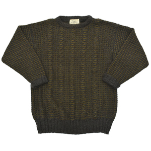 vintage アイルランド製 Donegal II Jamie Burno フィッシャーマンセーター アランニット こげ茶 size.L