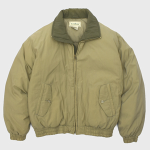 希少 レア 90s vintage LLBean スウィングトップ型 ダウン ジャケット タン×オリーブ size.L llbean llビーン ミリタリー MA-1 