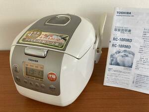 【動作品】ダイヤモンド銅釜 TOSHIBA 東芝 マイコン 炊飯器 保温銅 炊飯ジャー RC-10RMD 5.5合 1.0L 厚4mm 取扱説明書付