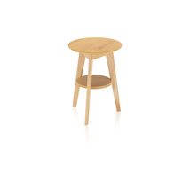 サイドテーブル 木製 棚付 円形 幅40 ベッド ナイトテーブル テーブル サイド 収納 ミニ おしゃれ カフェ 花台 ナチュラル M5-MGKFD00021NA_画像1