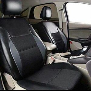 ブラック グレー シートカバー 高品質　フロント2席分　引っ掛けタイプ　メッシュ素材　汎用