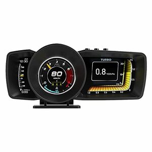 【新品】多機能ヘッドアップディスプレイカーHUD A600 スピードメーター タコメーター GPS+OBD2デュアルシステム