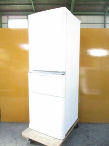◎MITSUBISHI 三菱 3ドア ノンフロン冷凍冷蔵庫 335L 真ん中野菜室 自動製氷 MR-C34A-W 2017年製 直接引取OK w11202