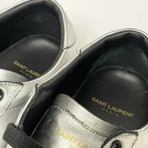 Saint Laurent Paris Court Classic SL/06 サンローラン シルバー ローカット スニーカー ダメージ加工 イタリア製 正規品_画像7