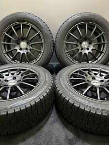 225/55R17 DUNLOP/WINTER MAXX WM02 20年製 IRVINE 17インチ 7.5J ＋38 112 5H スタッドレス 4本 ベンツ Eクラス (南6-D840)