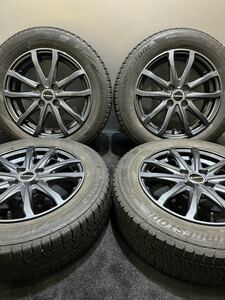 175/65R15 BRIDGESTONE/VRX2 18年製 LEBEN 15インチ 5.5J ＋45 100 4H スタッドレス 4本 ブリザック フィット アクア (南2-E36)