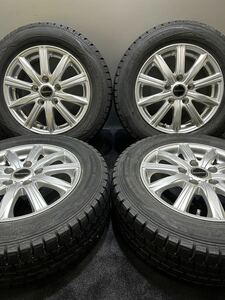 195/65R15 DUNLOP/WINTER MAXX WM01 18年製 BALMINUM 15インチ 6J ＋53 114.3 5H スタッドレス 4本 ノア ヴォクシー (南4-E55)