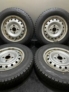 145/80R13 DUNLOP/WINTER MAXX WM02 21年製 ダイハツ 純正 スチール 13インチ 4J ＋40 100 4H スタッドレス 4本 ミラ ムーヴ (南1-E148)