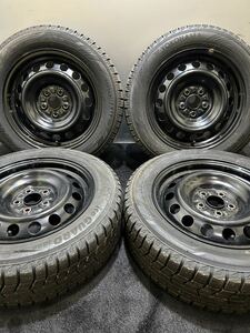 185/60R15 YOKOHAMA/ice GUARD iG60 19年製 トヨタ 170系 シエンタ 純正 スチール 15インチ 5.5J ＋39 100 5H スタッドレス 4本 (南4-E158)