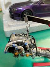 国内発送! 新品 MOTOR HELIX 1/18 nismo R34 GT-R Z-tune パープル エンジン、クレーン等セット BNR34 GTR R34 ニスモ モーターヘリックス_画像8